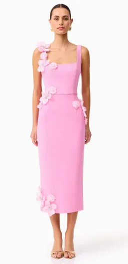 Elliatt Chantelle 3D Midi Dress in Pink size S (AU8) for rent on The Volte - image 1