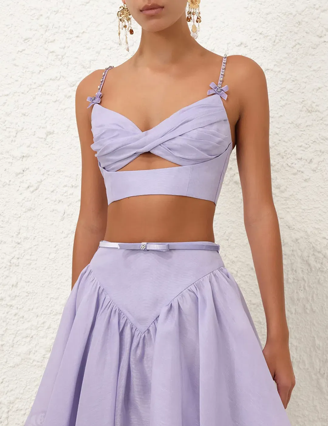 ZIMMERMANN CRUSH LACE TRIM SKIRT AND TOP for rent on The Volte - main image