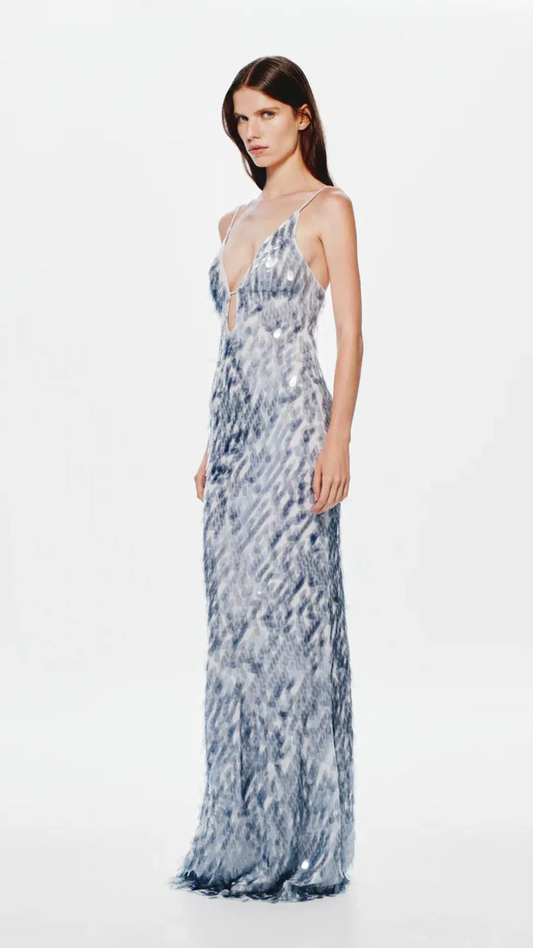 Misha The Sapphire Sequin Dress in Dove Grey Size M (10) for rent on The Volte - main image