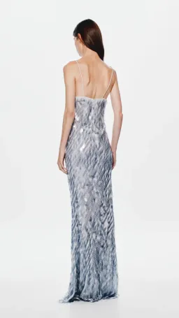 Misha The Sapphire Sequin Dress in Dove Grey Size M (10) for rent on The Volte - image 4