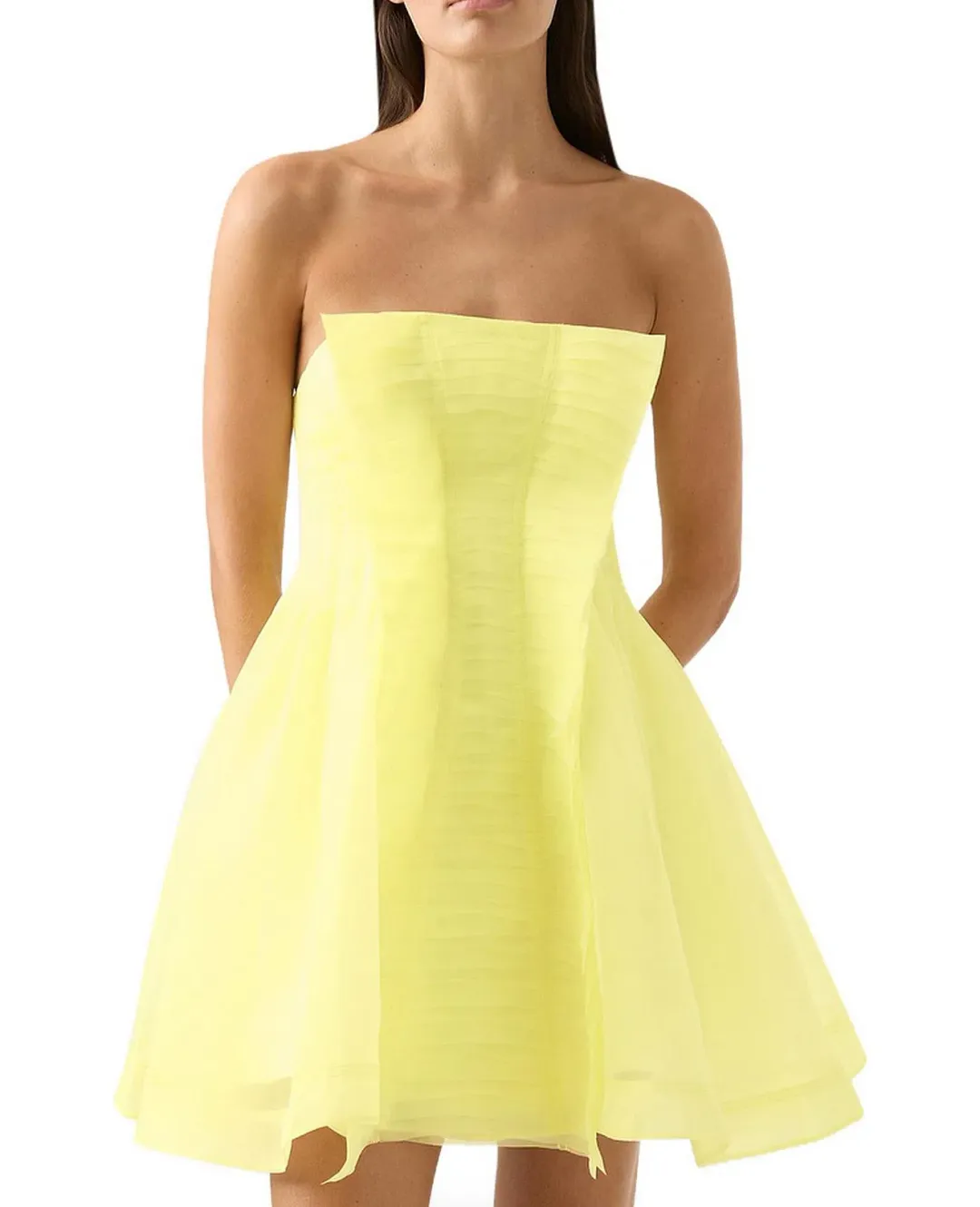 ASTRID PLEAT PANEL MINI DRESS for rent on The Volte - main image