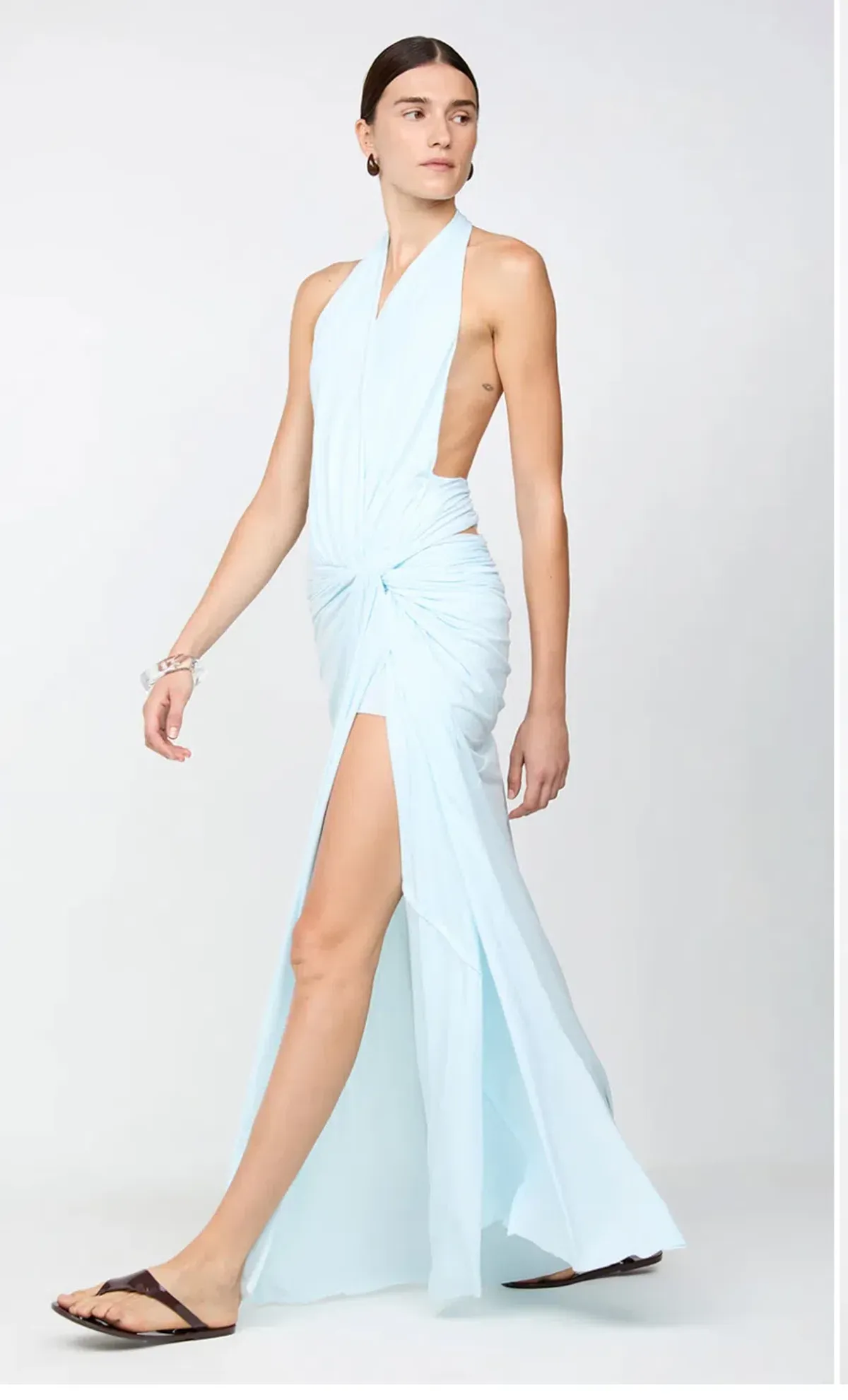 Bec and Bridge Clementine Twist Maxi Dress in Arctic Blue Size 8 / AU for rent on The Volte - main image