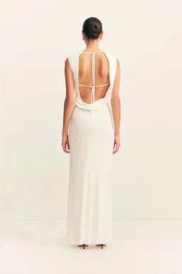 Shona Joy Rio Cowl Open Back Maxi / Ivory / Size 8 for rent on The Volte - image 1