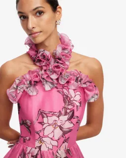 Leo Lin Isabelle Ruffled Halterneck Maxi Dress Size 12 for rent on The Volte - image 3