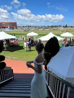 Bec and Bridge Winnie Halter Maxi Dress in Spearmint Arctic Blue Size 6 / XS au for rent on The Volte - image 4