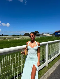 Bec and Bridge Winnie Halter Maxi Dress in Spearmint Arctic Blue Size 6 / XS au for rent on The Volte - image 6