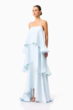 Elliatt Tilly Tiered Maxi Dress in Blue Size 6 / XS for rent on The Volte - image 4