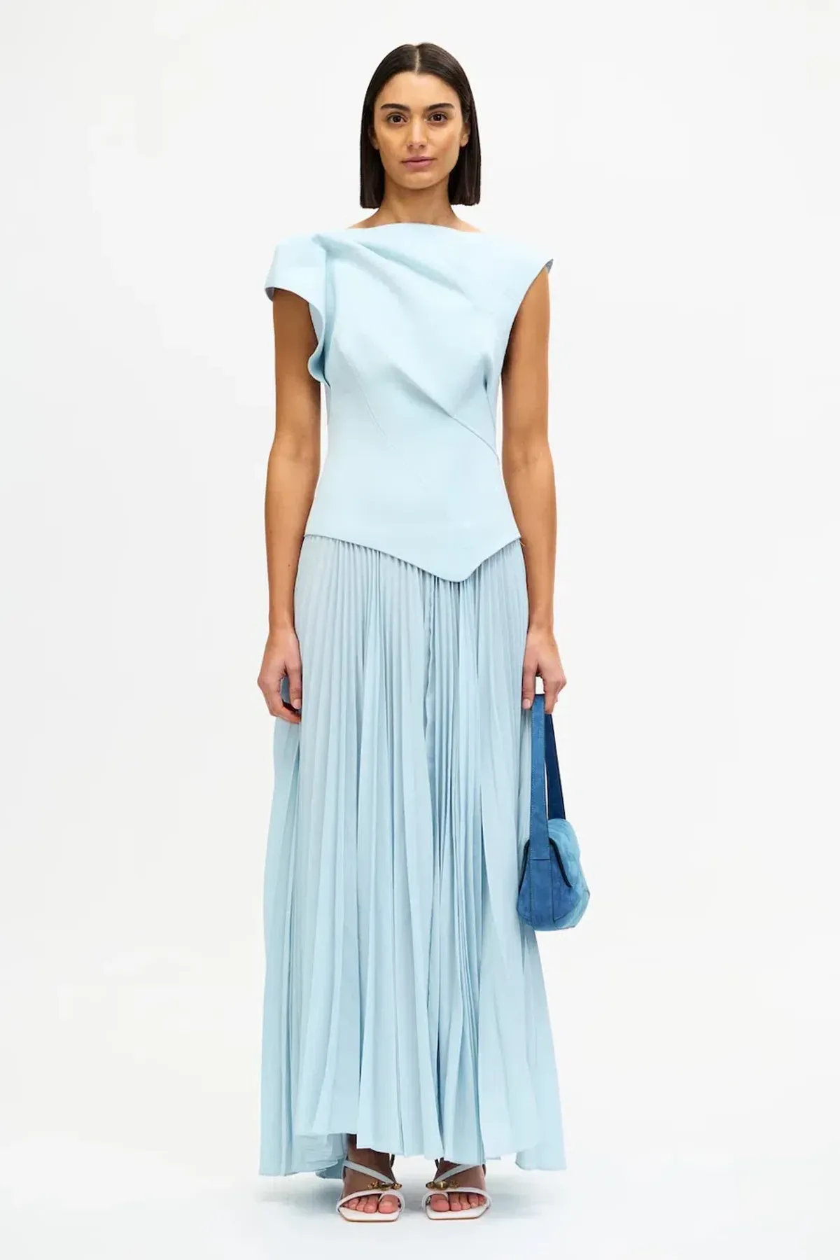 Acler Cornmore Midi Dress in Blue Size 8 for rent on The Volte - main image