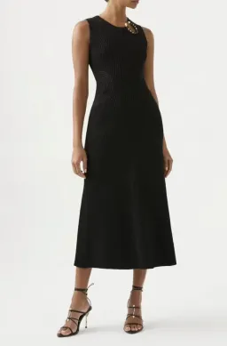 Aje Crescent Midi Dress Black - Small for rent on The Volte - image 1