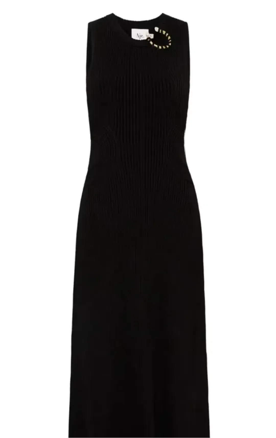 Aje Crescent Midi Dress Black - Small for rent on The Volte - main image