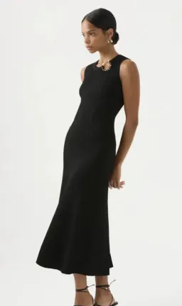 Aje Crescent Midi Dress Black - Small for rent on The Volte - image 3