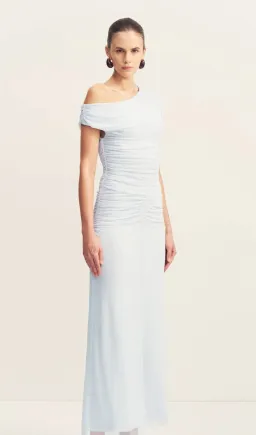 Shona Joy Mira Off Shoulder Maxi Dress in Sky - Size 8 for rent on The Volte - image 2