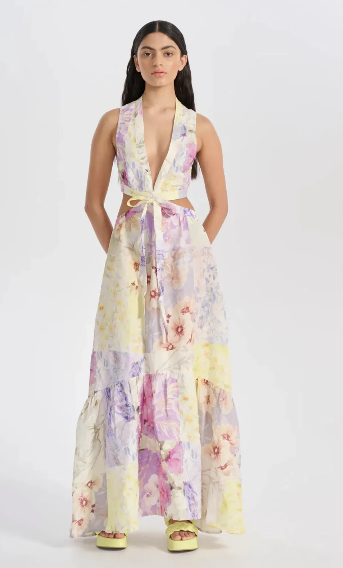 Oli & Kubo Reina Dress in Botanical Collage - Size 8 for rent on The Volte - main image
