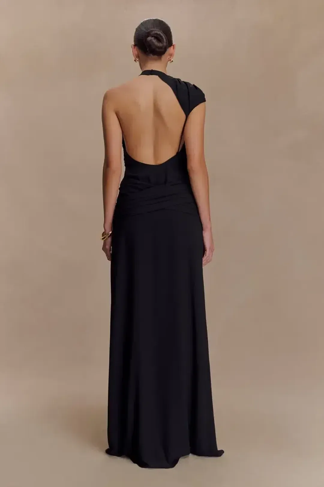 Meshki Analia Black Chiffon Maxi Dress for rent on The Volte - main image