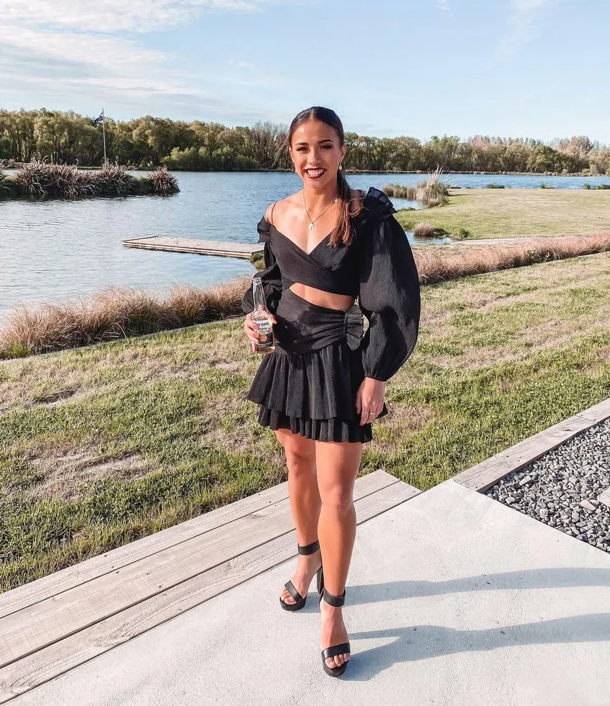 Zimmermann Golden Surfer Mini Dress Black Size 0P / AU 6P for rent on The Volte - main image