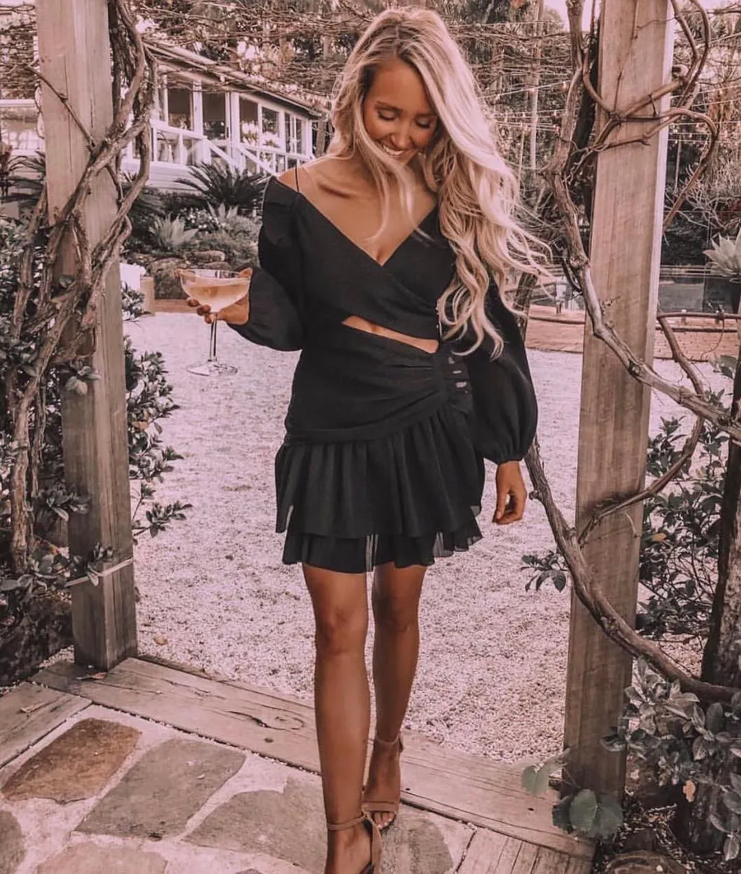 Zimmermann Golden Surfer Mini Dress Black Size 0P / AU 6P for rent on The Volte - main image