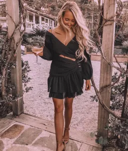 Zimmermann Golden Surfer Mini Dress Black Size 0P / AU 6P for rent on The Volte - image 3