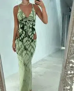 Dion Lee Shibori Gather Link Dress in Moss Size 10 for rent on The Volte - image 2