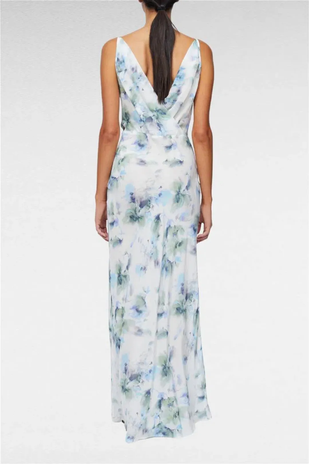BEC & BRIDGE CORRINE V MAXI DRESS IN WATERCOLOUR FLORAL Size 8 for rent on The Volte - main image
