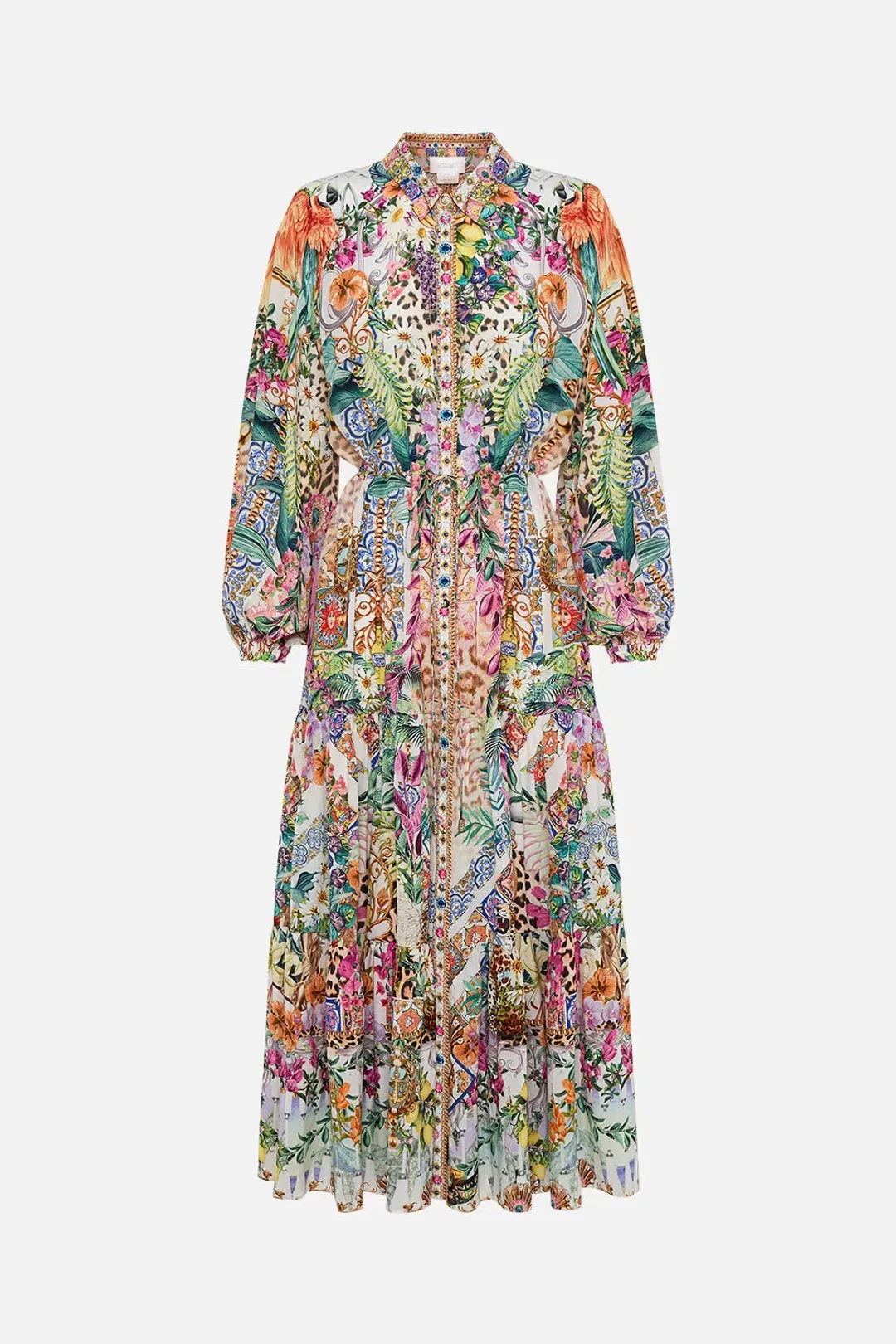 Tiered Long Shirt Dress Flowers Of Neptune for rent on The Volte - main image