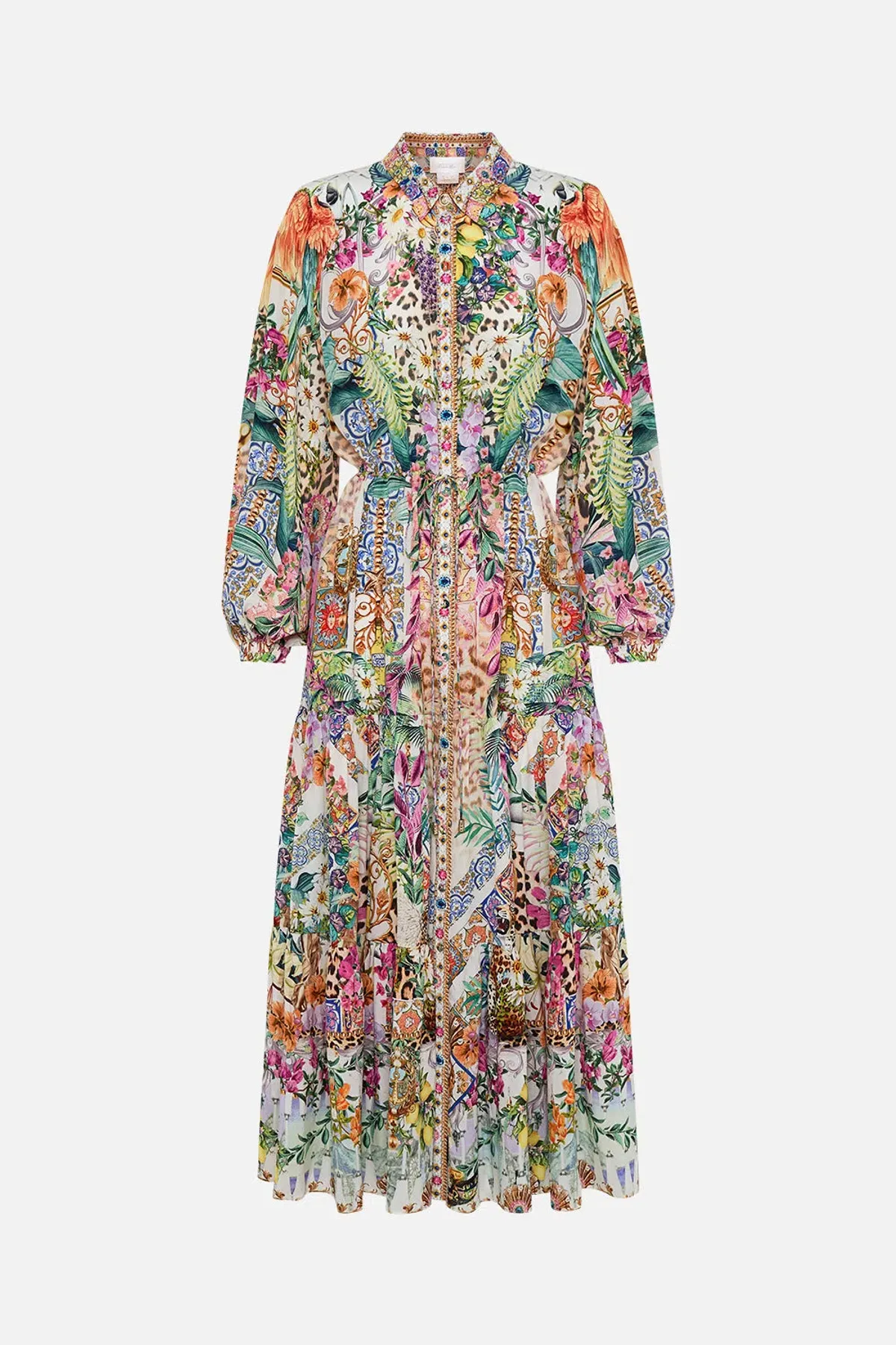 Tiered Long Shirt Dress Flowers Of Neptune for rent on The Volte - main image