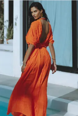 Ophellia Maxi Dress Orange for rent on The Volte - image 3