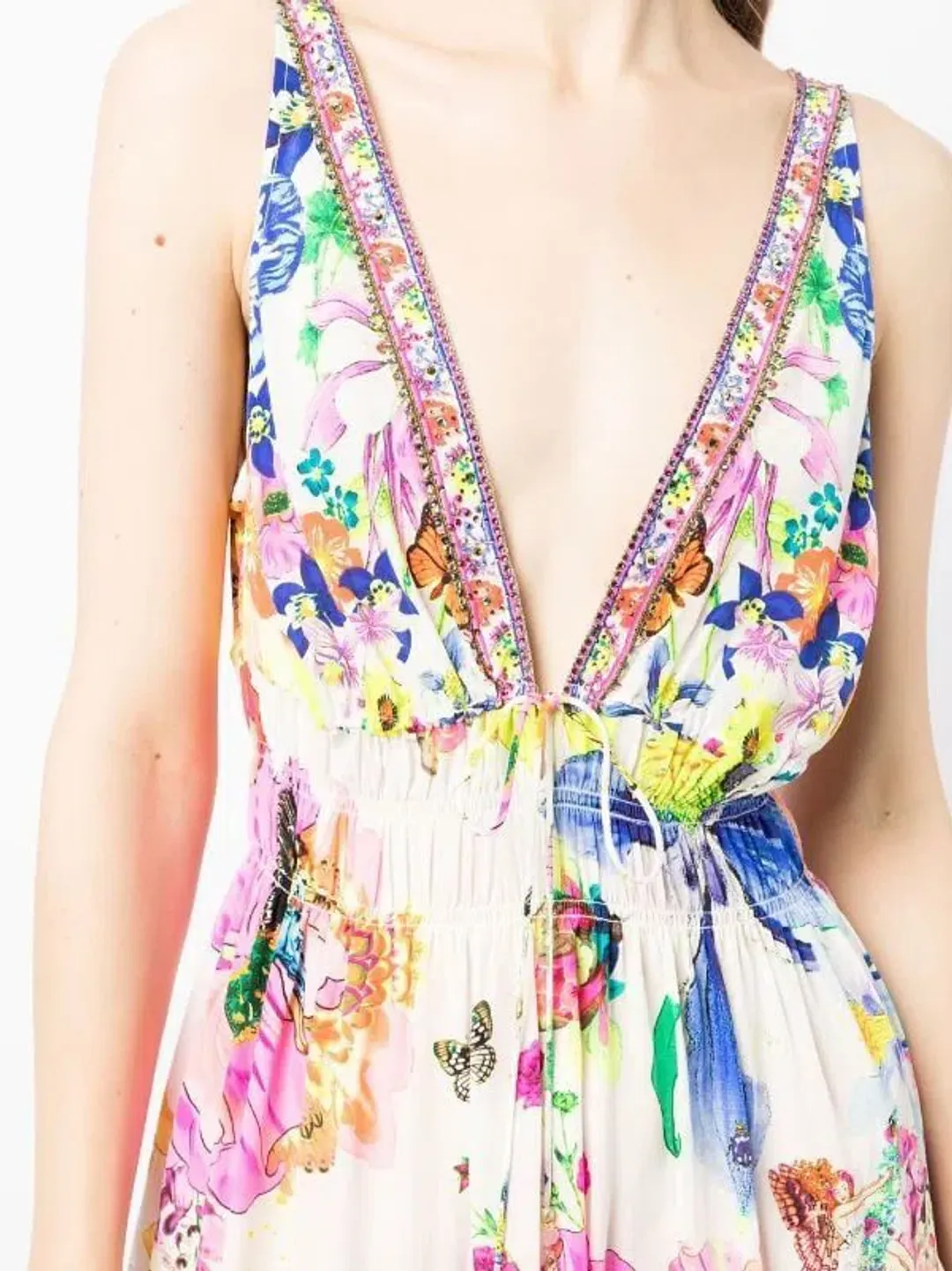 Fairy Gang Silk Shirred Waist Dress Long for rent on The Volte - main image