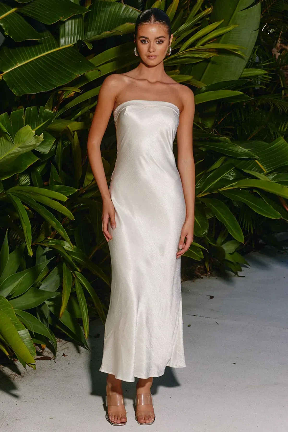 Leila Slip Dress Champagne for rent on The Volte - main image