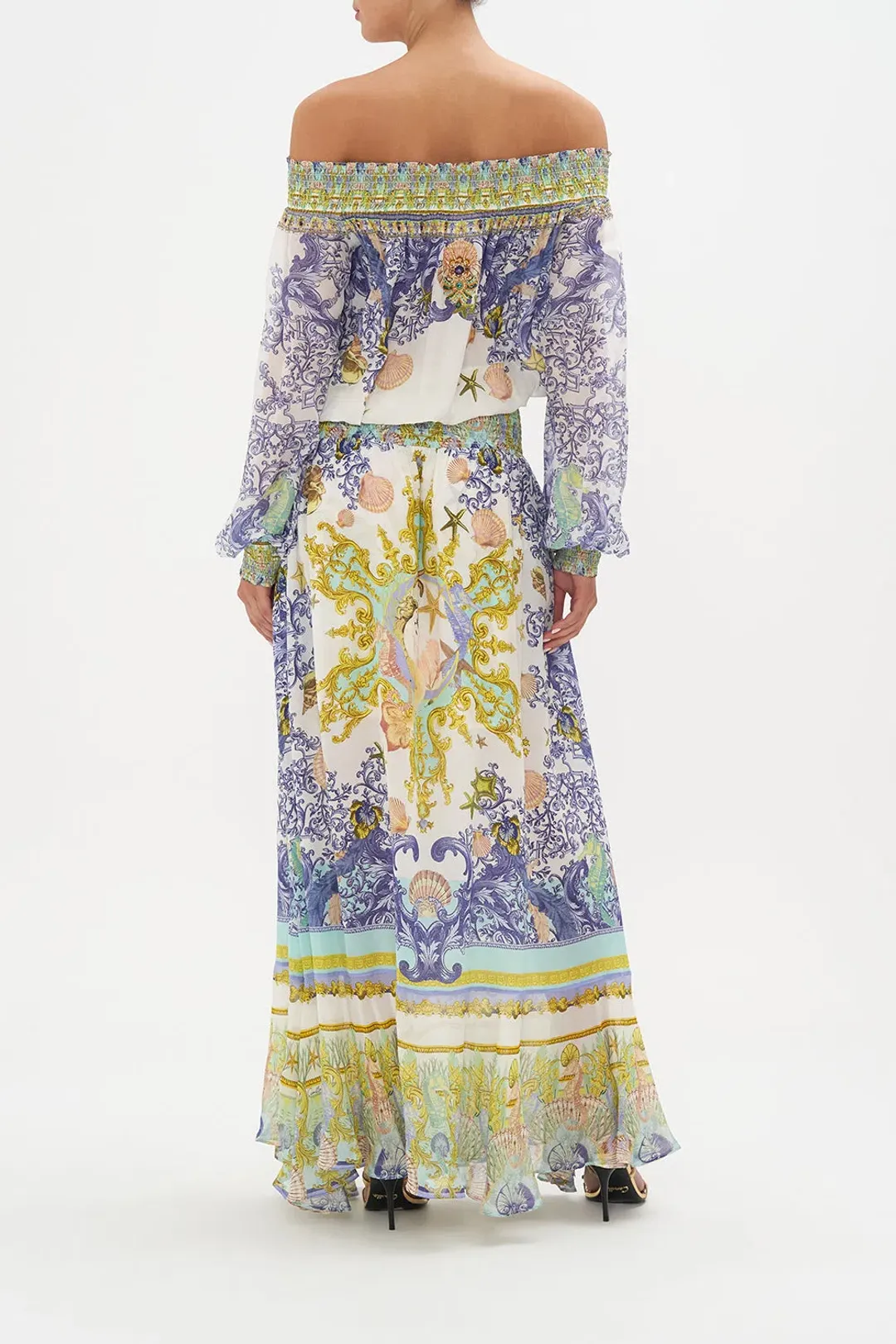 Star Of The Sea Off Shoulder Shirred Dress for rent on The Volte - main image