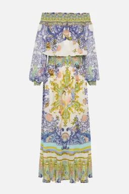 Star Of The Sea Off Shoulder Shirred Dress for rent on The Volte - image 3