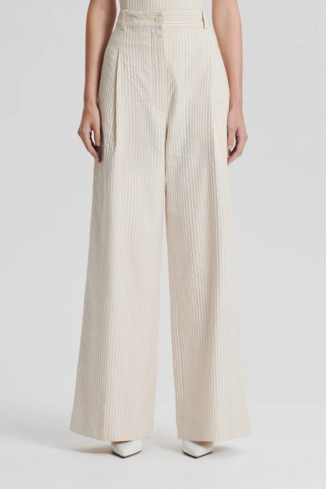 Striped Cotton Bustier Cream for rent on The Volte - main image