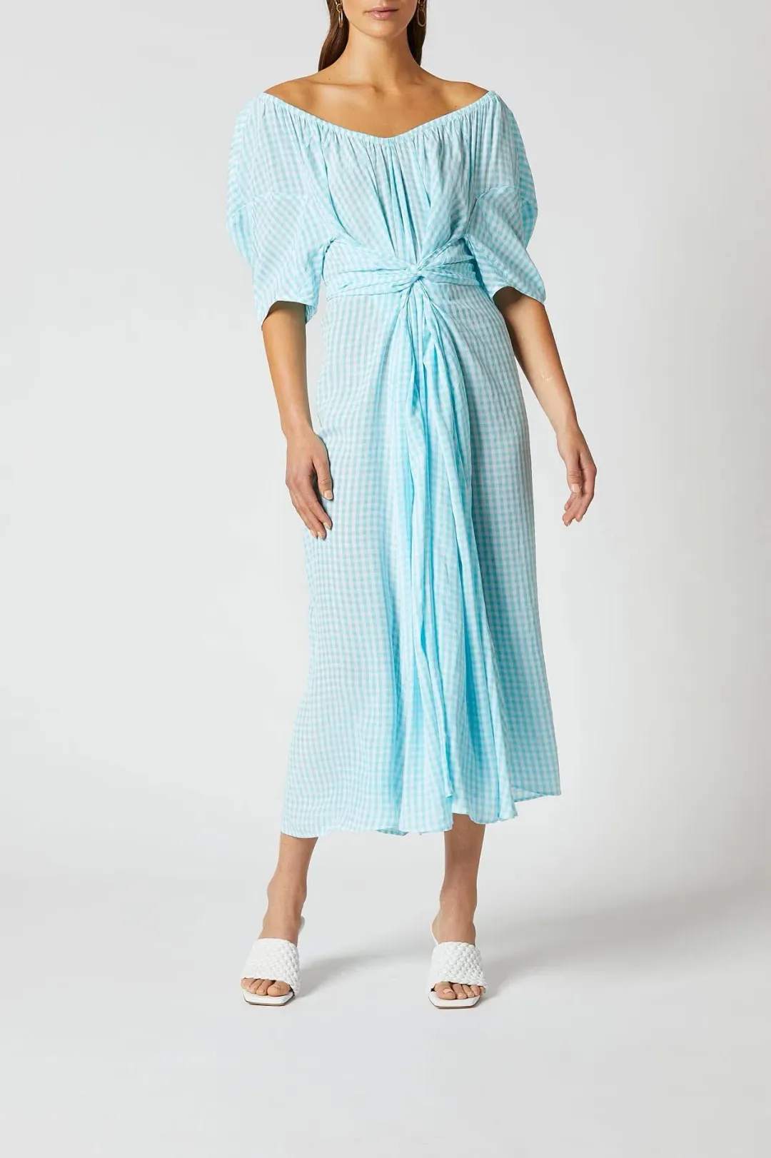 Gingham Skydress Light Blue for rent on The Volte - main image