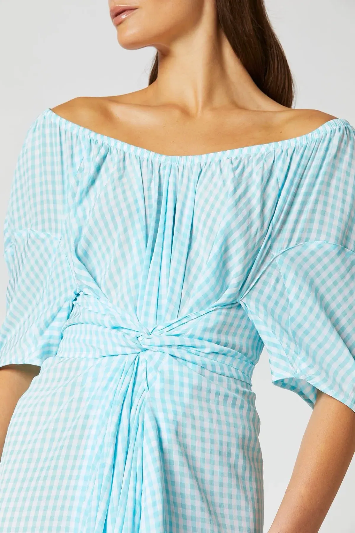 Gingham Skydress Light Blue for rent on The Volte - main image