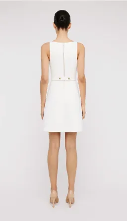 Crepe Knit Bow Bell Dress White With Belt for rent on The Volte - image 5