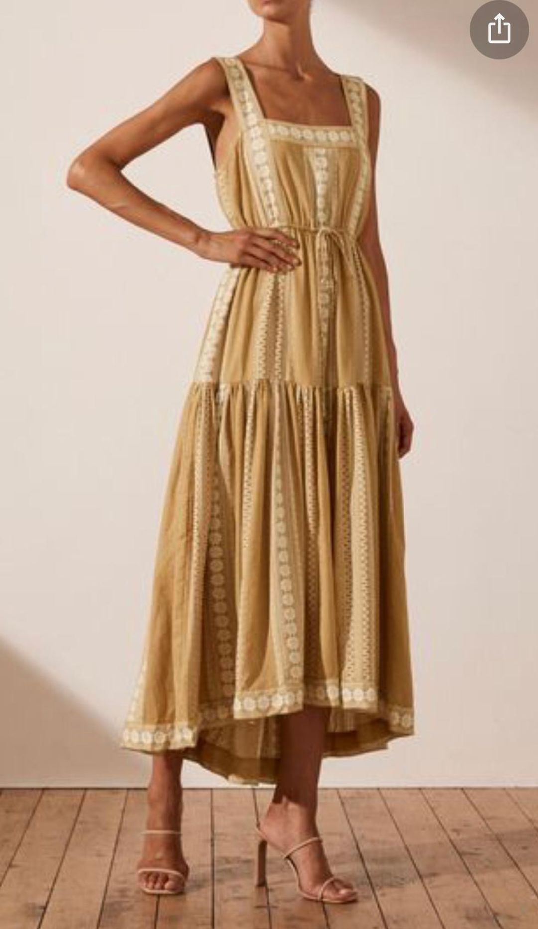Shona Joy Leela square neck midi dress Size 8 for rent on The Volte - main image