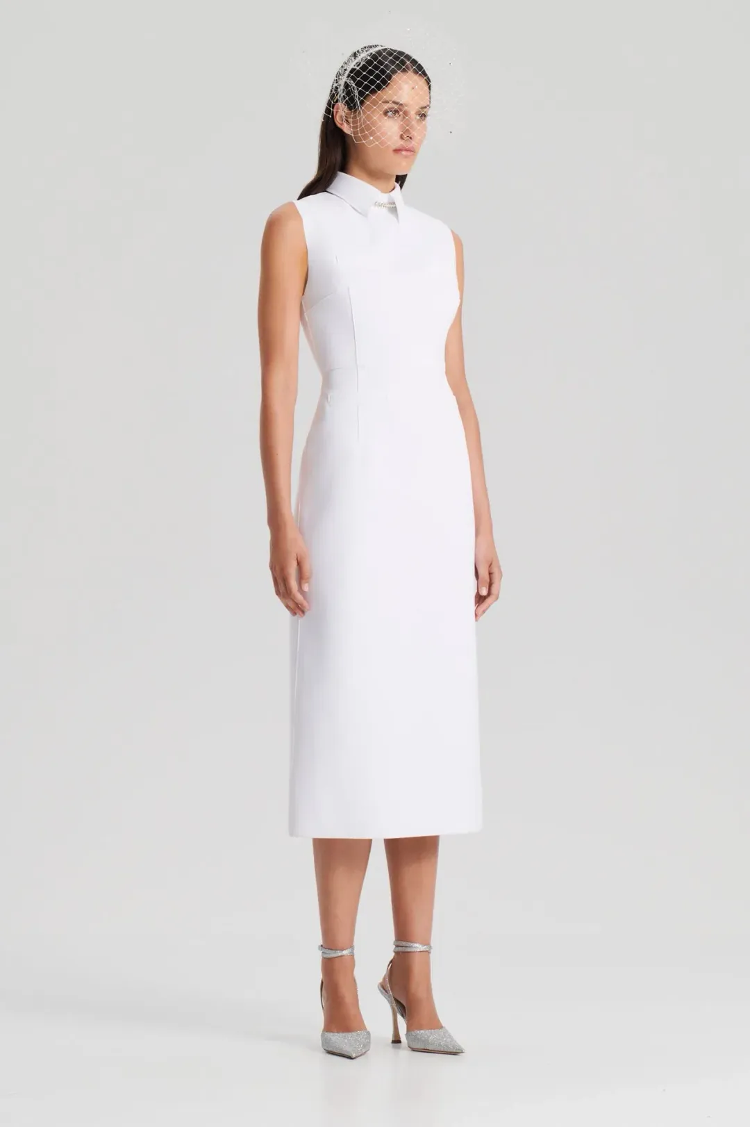 Scuba Pencil Dress - White for rent on The Volte - main image