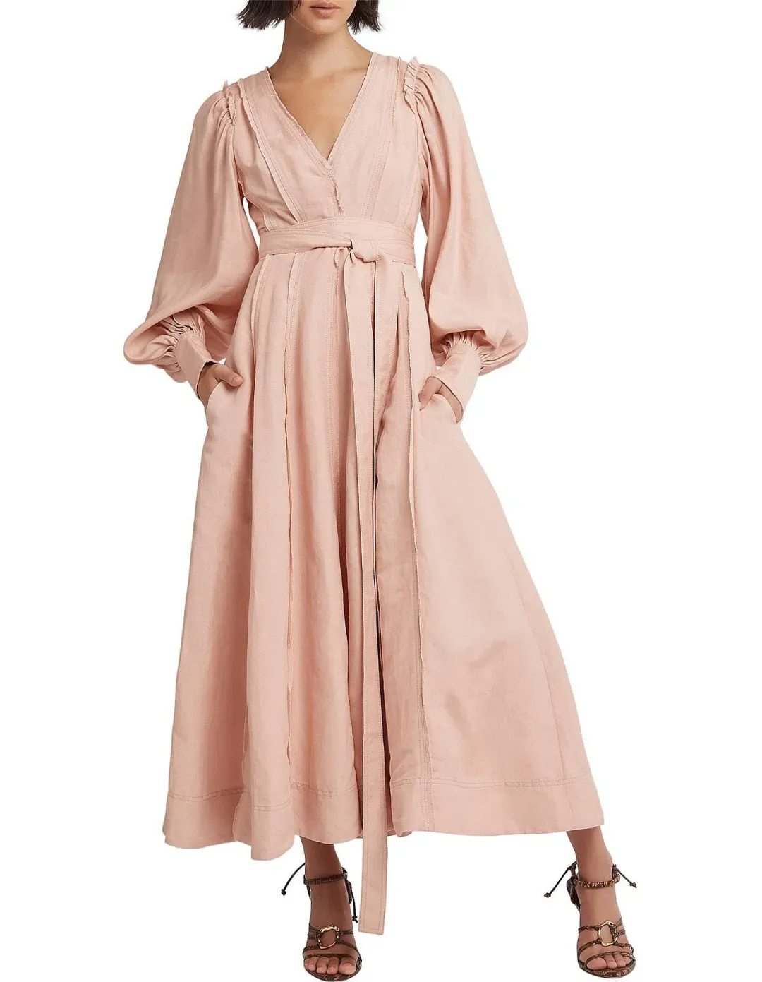 Aje Aurora midi dress - blush for rent on The Volte - main image