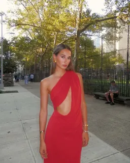 Misha The Solstice Cupro Dress size M / 10 Cherry Red for rent on The Volte - image 4