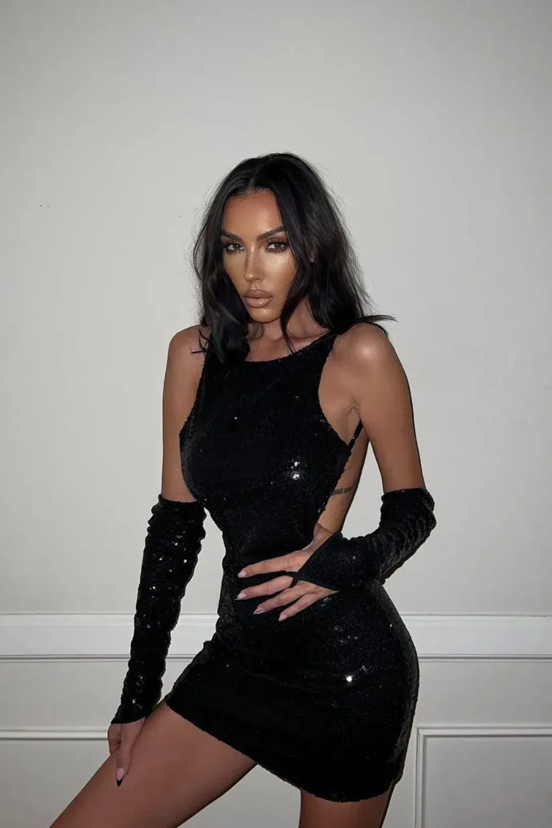 Julz Mini Dress Black for rent on The Volte - main image