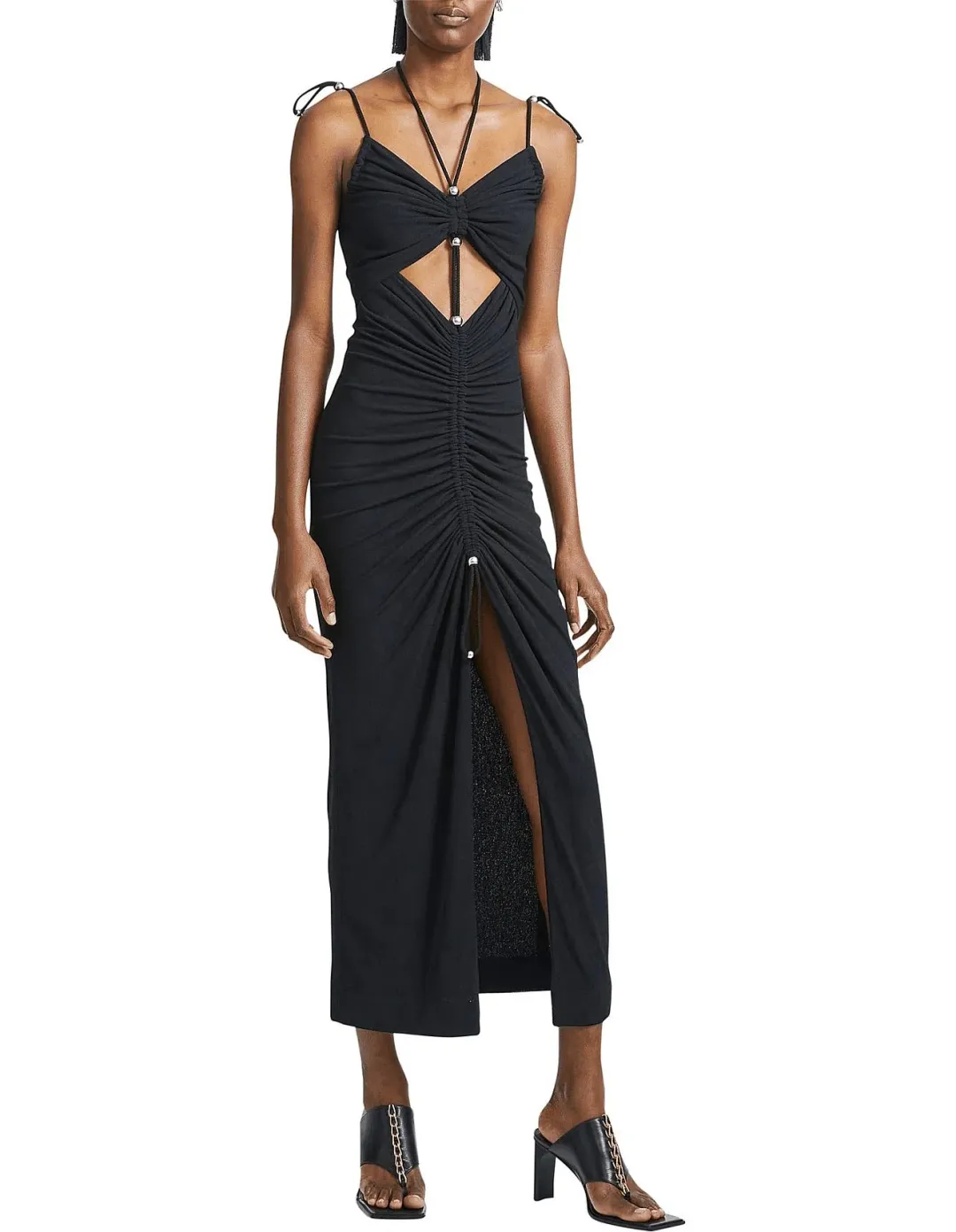 Dion Lee Gathered Butterfly Dress Black for rent on The Volte - main image
