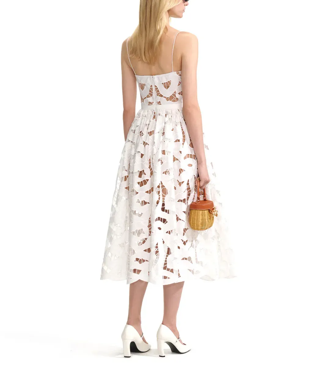 Self Portrait Bow Embroidered Midi Dress for rent on The Volte - main image