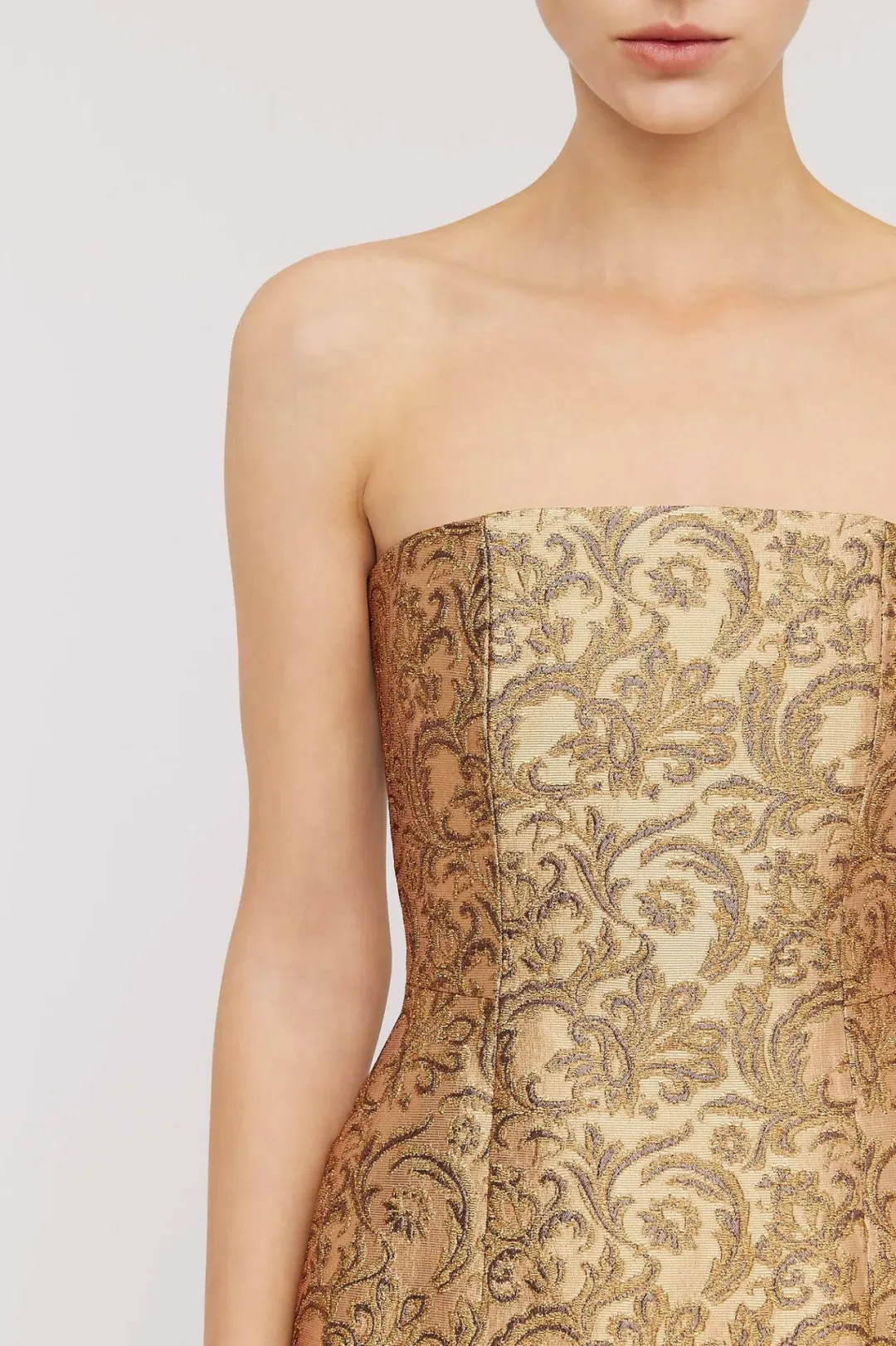 Brocade Dress Gold for rent on The Volte - main image