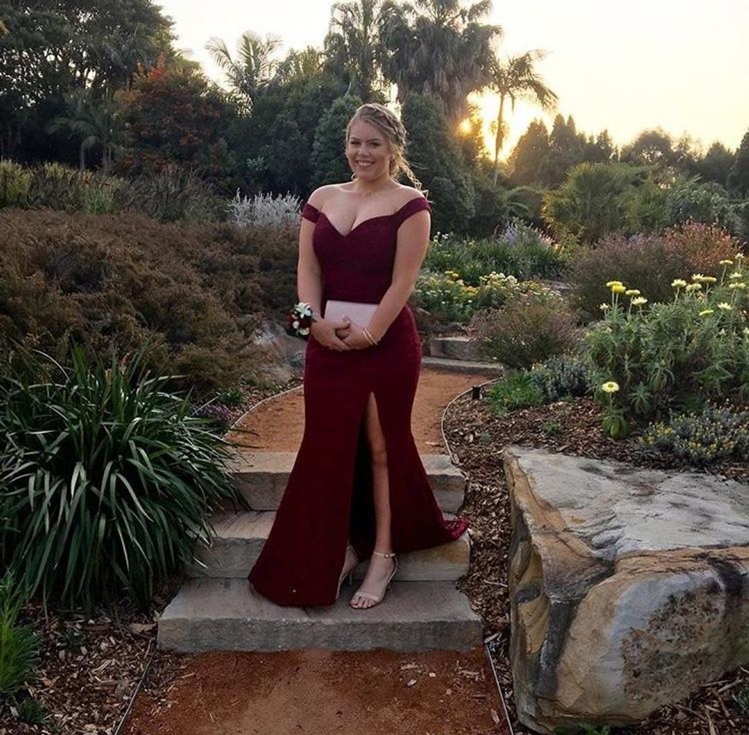 Jadore Burgundy Lace Formal Dress size 16 for rent on The Volte - main image