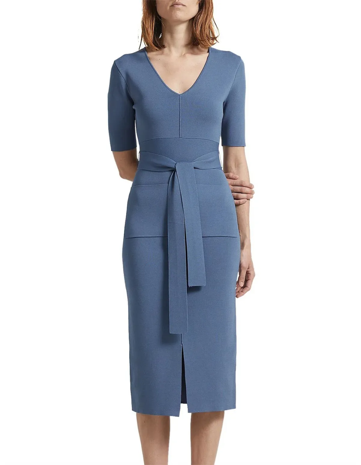 Amara milano pencil dress blue for rent on The Volte - main image