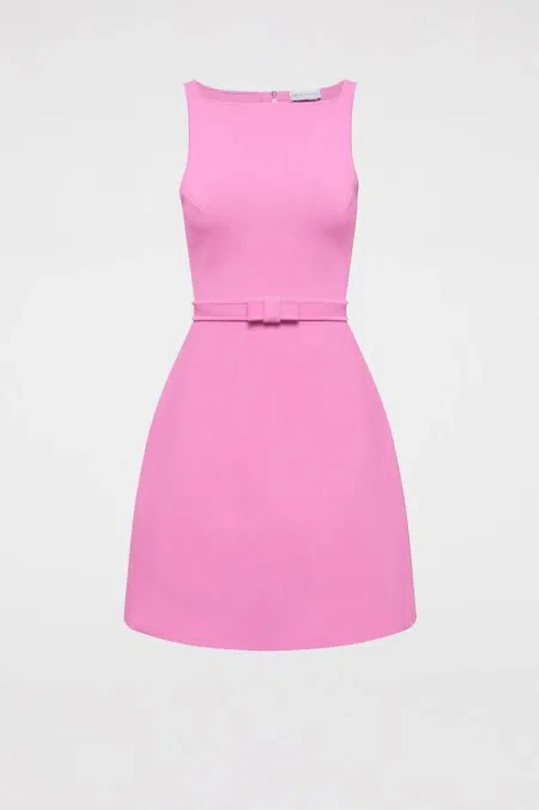 Crepe Knit Bow Bell Dress Pink for rent on The Volte - main image
