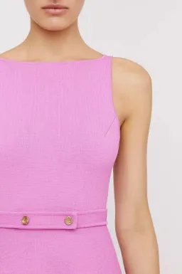 Crepe Knit Bow Bell Dress Pink for rent on The Volte - image 4