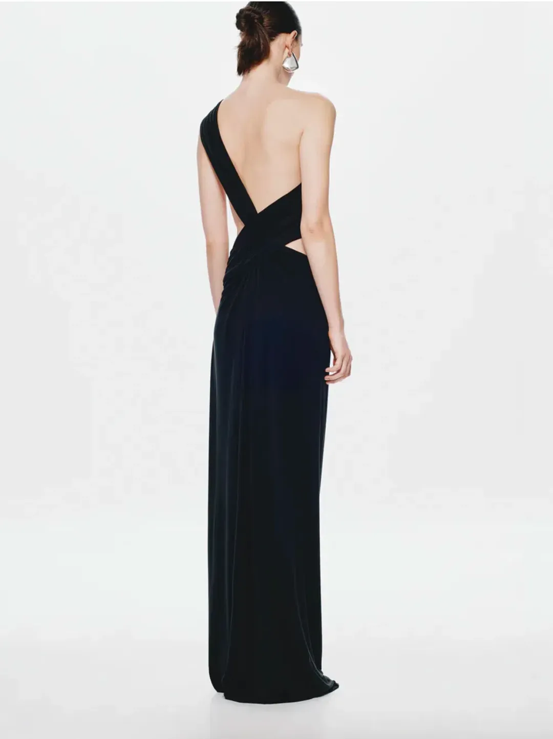 Misha, THE SOLSTICE CUPRO DRESS, Black, maxi, size 8  for rent on The Volte - main image
