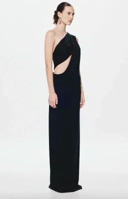 Misha, THE SOLSTICE CUPRO DRESS, Black, maxi, size 8  for rent on The Volte - image 2