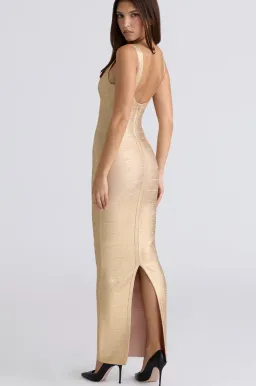 House of CB The OG Gold Bandage Maxi Dress Size M / 12 for rent on The Volte - image 2