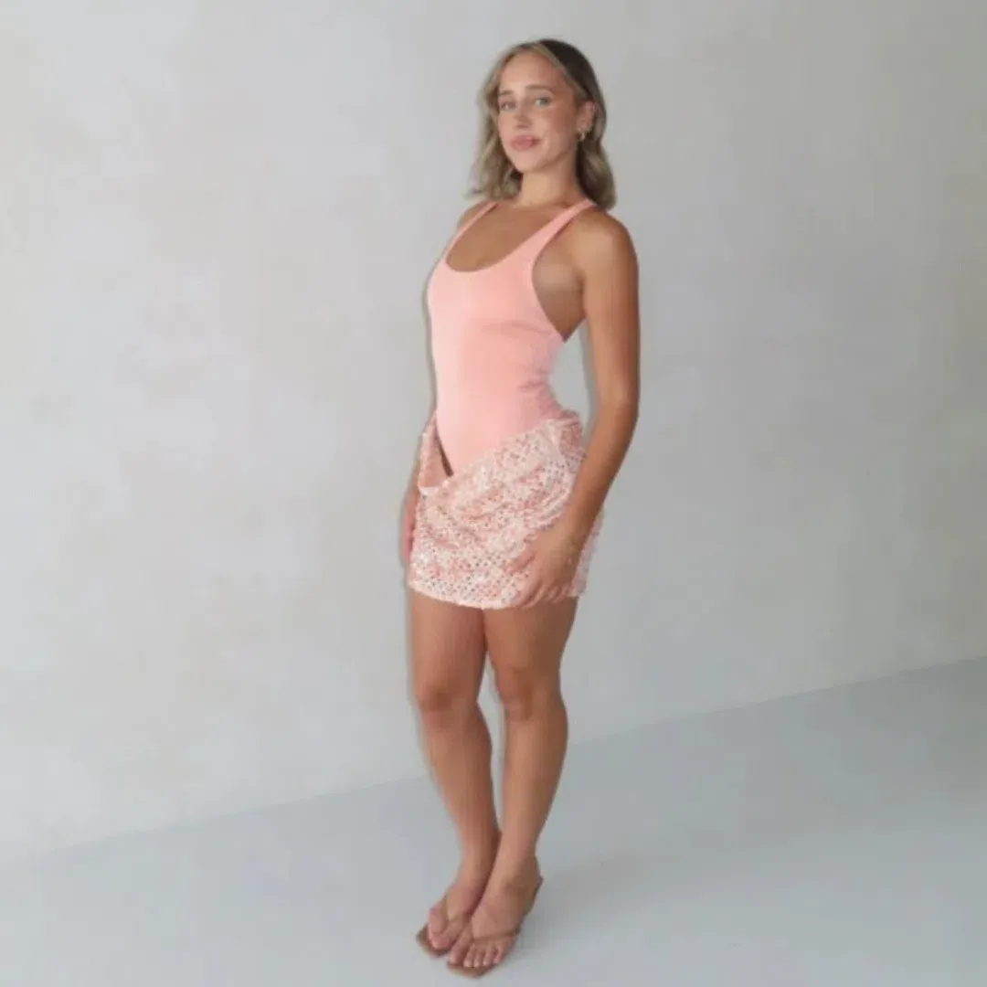 Benni Ariel Mini Dress In Aperol Size 8 for rent on The Volte - main image